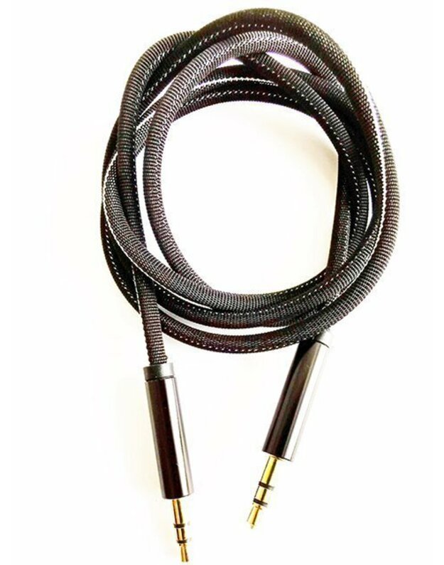 3.5 mm Mocco Textile Premium AUX Cable 3.5 mm -> 3.5 mm 1M Black