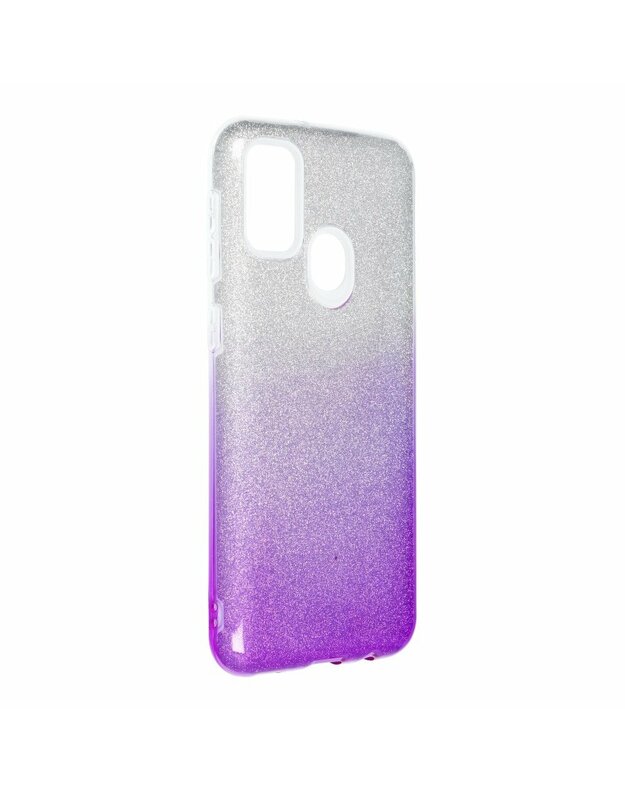 „Forcell SHINING“ dėklas, skirtas „Samsung Galaxy M21“ skaidrus / violetinis