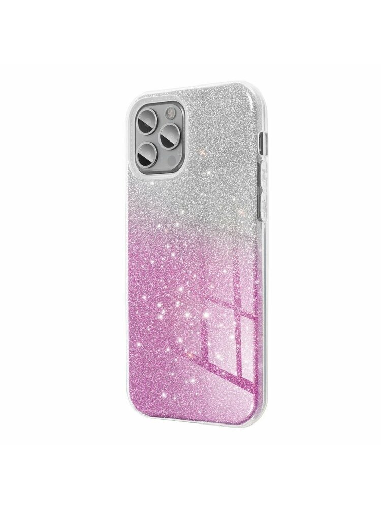 „Forcell SHINING“ dėklas, skirtas „Samsung Galaxy M21“ skaidrus / rožinis