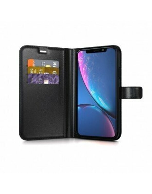 BeHello „Samsung Galaxy A12 Gel“ piniginės dėklas juodas