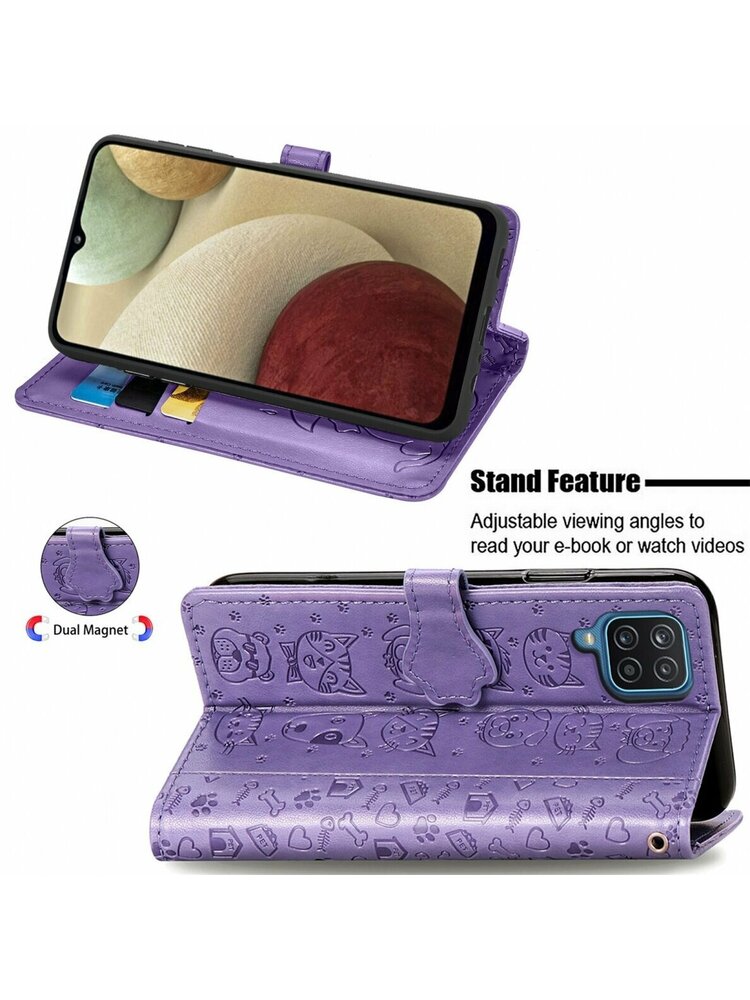Dėklas Cat-Dog Samsung A125 A12 purpurinis