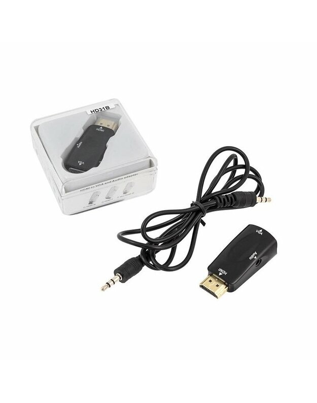 Keitiklis Adapteris HDMI Į VGA + Audio Laidas