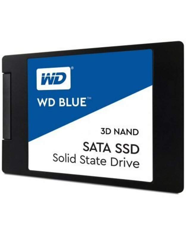 SSD WD Blue (2,5 ", 250 GB, SATA III 6 Gb / s, 3D NAND skaitymas / rašymas: 550/525 MB / s, atsitiktinis skaitymas / rašymas IOPS 95K / 81K)