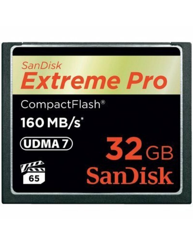 „SanDisk Extreme Pro CF 160MB / s“ 32 GB VPG 65, UDMA 7