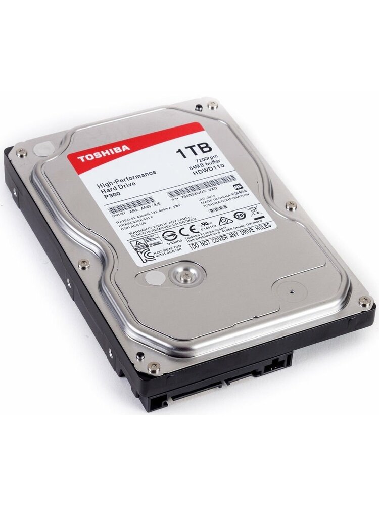 HDD darbalaukis „Toshiba P300“ (3,5 "1 TB, 7200 RPM, 64 MB, NCQ, AF, SATAIII), urmu