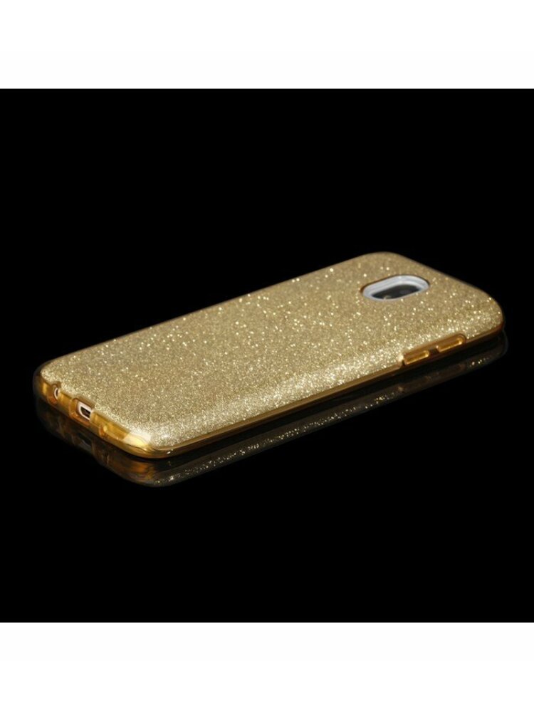 Auksinės spalvos silikoninis blizgantis dėklas Samsung Galaxy J5 2017 telefonui "Blink"