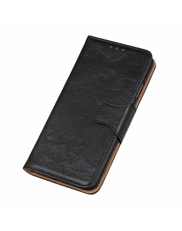 Crazy Horse Leather piniginės dėklas, skirtas „Samsung Galaxy Xcover 5“, juodas