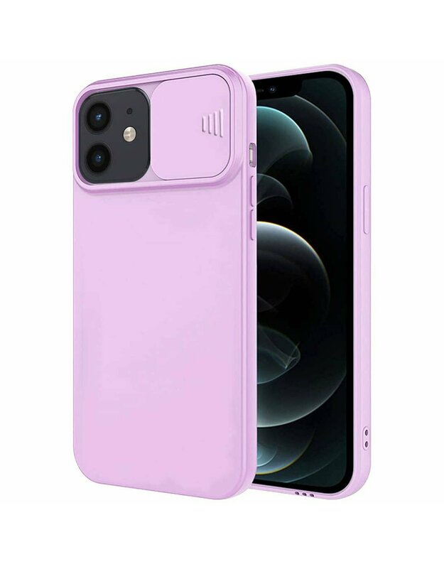 Dėklas „IPHONE 12 Nexeri Silicone Lens Privacy“ slankiklio fotoaparato dangtelis violetinis