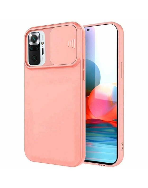 „Case XIAOMI MI 11 LITE Nexeri Silicone Lens Privacy“ slankiklio fotoaparato dangtelio persikas