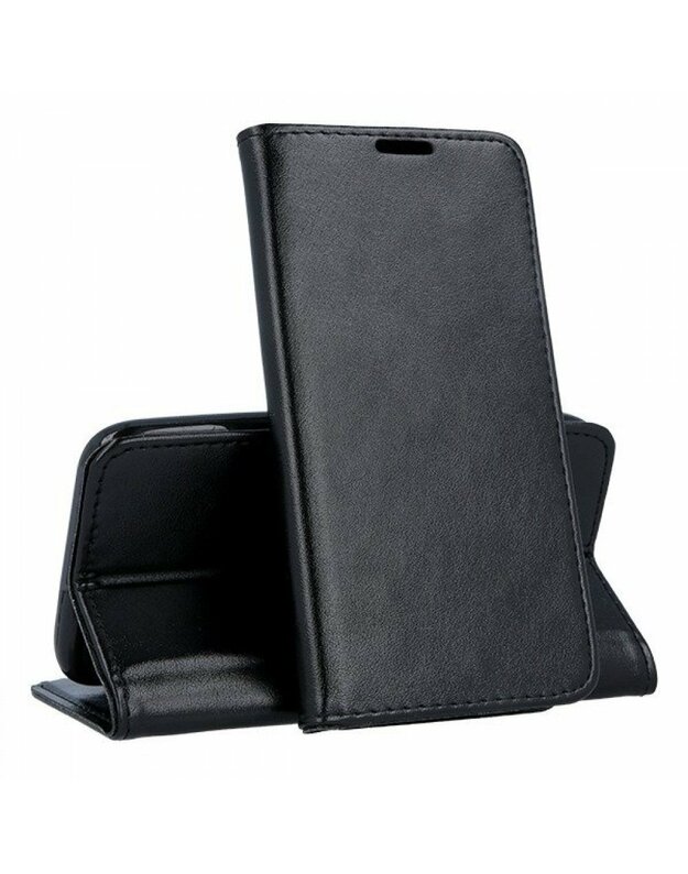 Juodos spalvos atverčiamas dėklas Xiaomi Redmi 9 telefonui “Magnetic book”