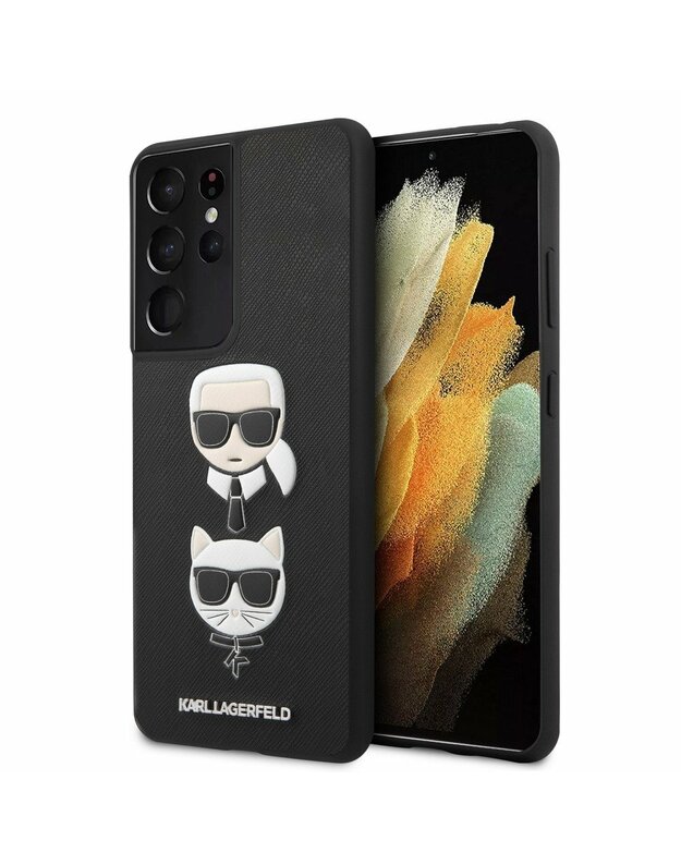 Samsung S21 Ultra originalus dėklas KARL LAGERFELD kietasis dėklas KLHCS21LSAKICKCBK juodas