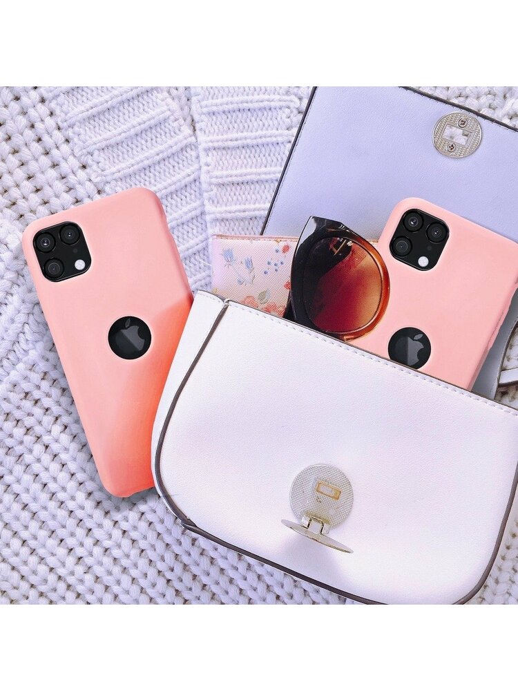 „Forcell“ silikoninis dėklas, skirtas „iPhone 11 2019“ (6,1 ") rožinis (su skylute)