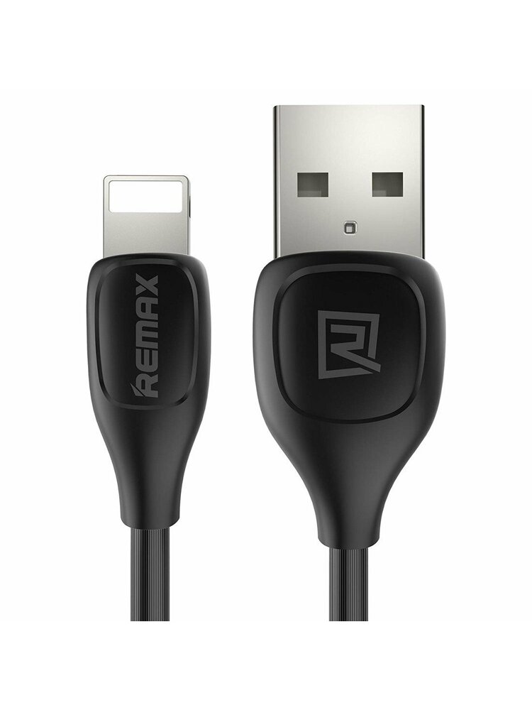 Kabelis USB „iPhone Lightning 1m“ greitai įkraunamas „Remax LESU“ juodas
