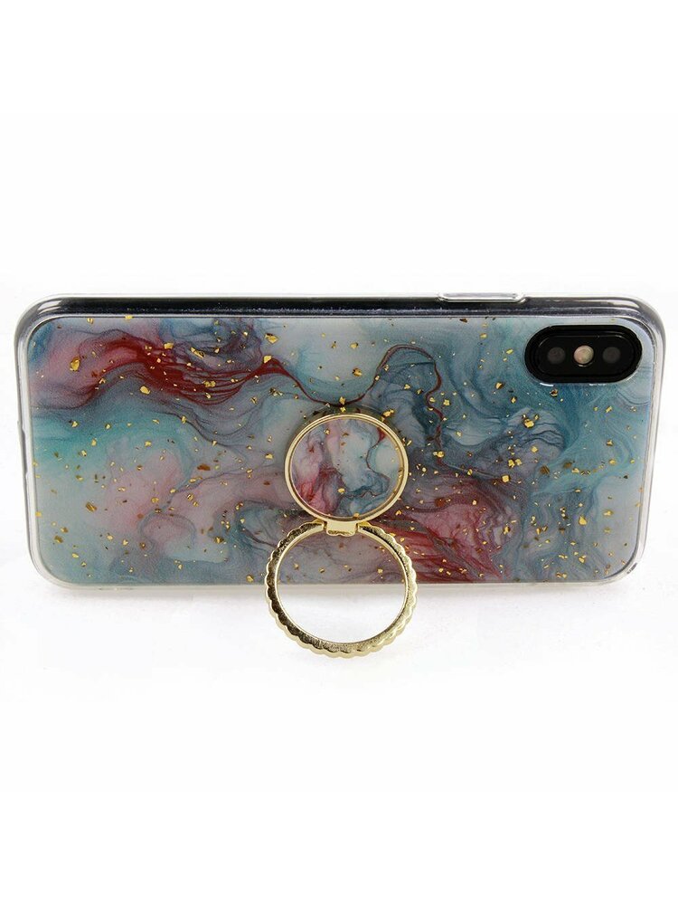 IPHONE 12/12 PRO Marmuro žiedo laikiklis turkis
