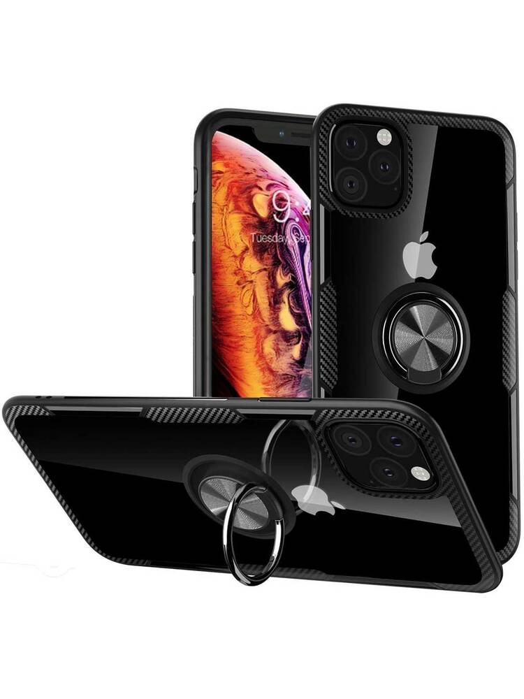 „IPHONE 12/12 PRO Clear Carbon Ring“ dėklas