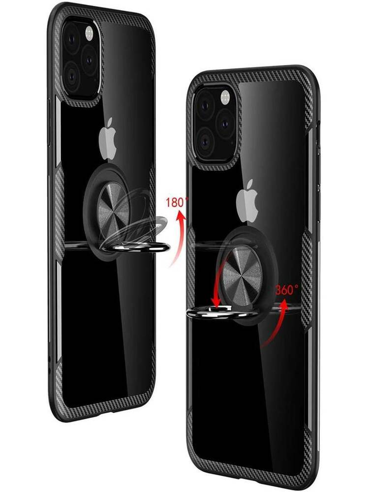 „IPHONE 12/12 PRO Clear Carbon Ring“ dėklas