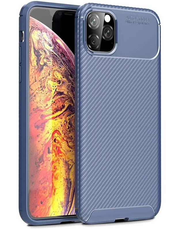 „IPHONE 12/12 PRO“ dėklas „Armored Shockproof Carbon Fiber“ mėlynas
