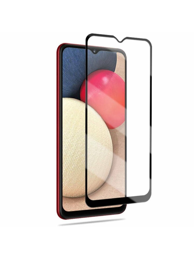 Grūdintas stiklas 5D SAMSUNG GALAXY A02S Pilnas klijai juodas