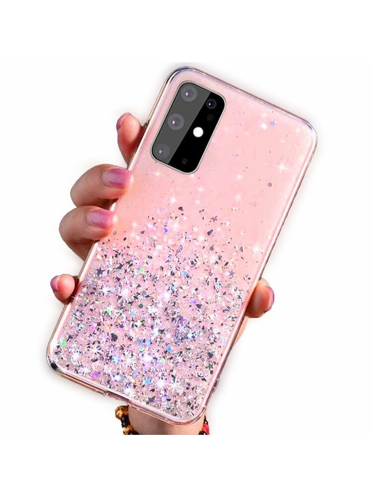 Dėklas SAMSUNG GALAXY S10E Sequins Glue Glitter Case rožinis