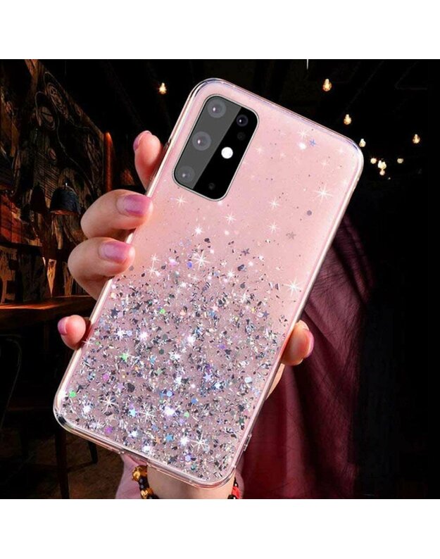 Dėklas SAMSUNG GALAXY S10E Sequins Glue Glitter Case rožinis