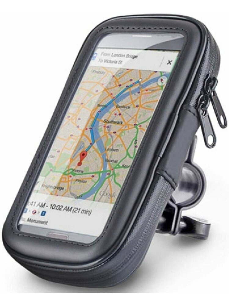 Dviračio laikiklis neperšlampamas telefonui / navigacijai / GPS, pasukamas 360 ° 5,7 colio (L) juoda spalva