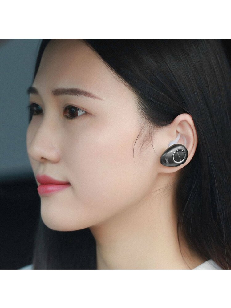 „Bluetooth“ ausinių ausinės REMAX HIFI garso kokybės vienos ausinės RB-T22 juodos