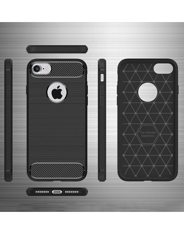 Dėklas „IPHONE SE 2020 Armored Carbon black“