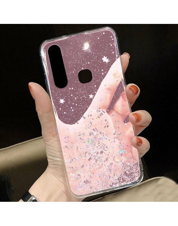 Byla IPHONE SE 2020/7/8 Sequins Glue Glitter Case rožinė