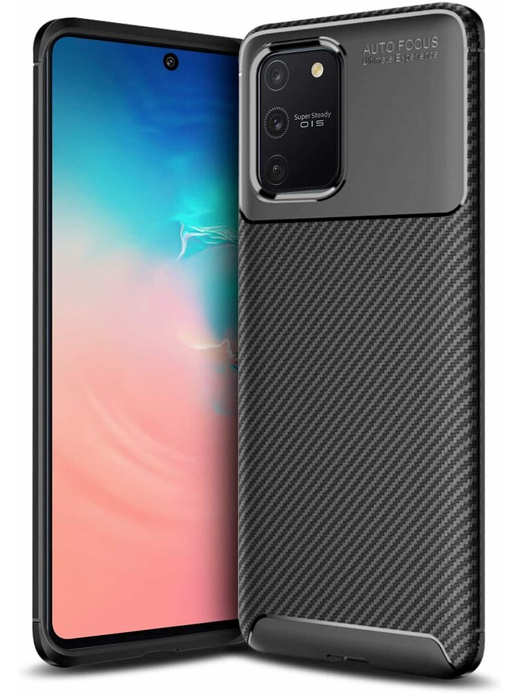 Dėklas SAMSUNG GALAXY S10 LITE Armored Shockproof Carbon Fiber juodas