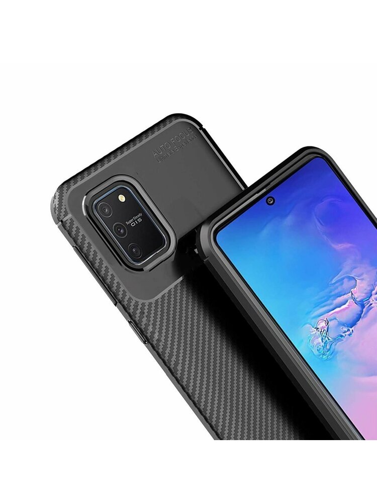 Dėklas SAMSUNG GALAXY S10 LITE Armored Shockproof Carbon Fiber juodas