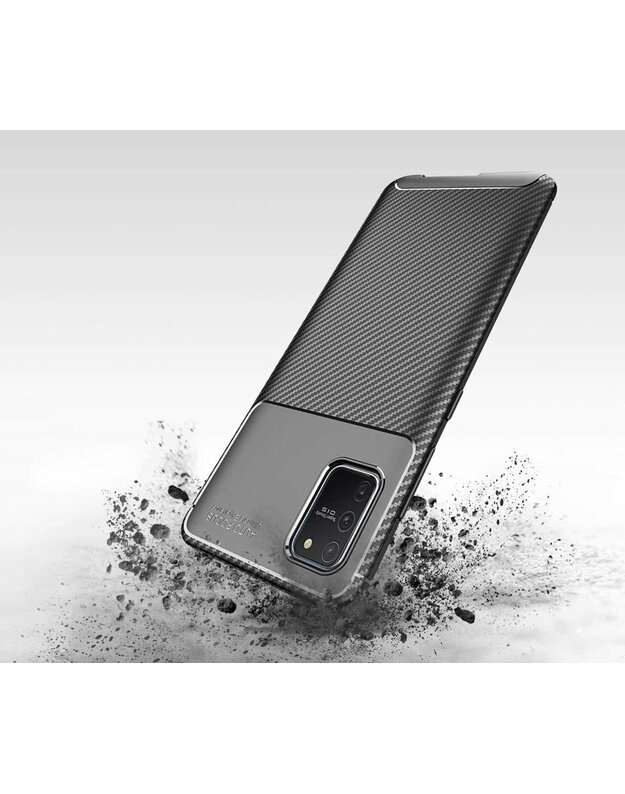 Dėklas SAMSUNG GALAXY S10 LITE Armored Shockproof Carbon Fiber juodas