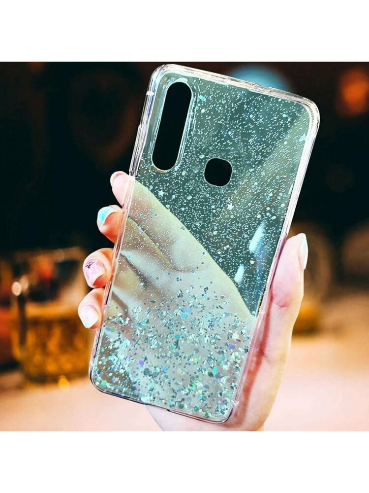 Dėklas „SAMSUNG GALAXY S10E Sequins Glue Glitter Case“ žalias