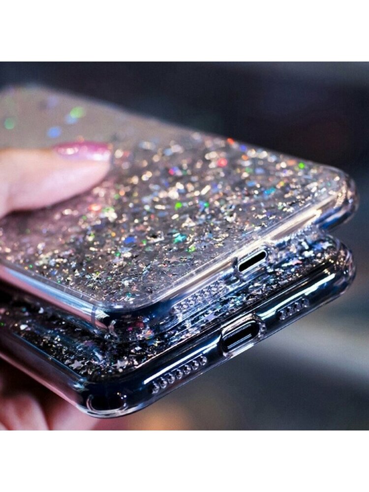 Dėklas „SAMSUNG GALAXY S10E Sequins Glue Glitter Case“ žalias