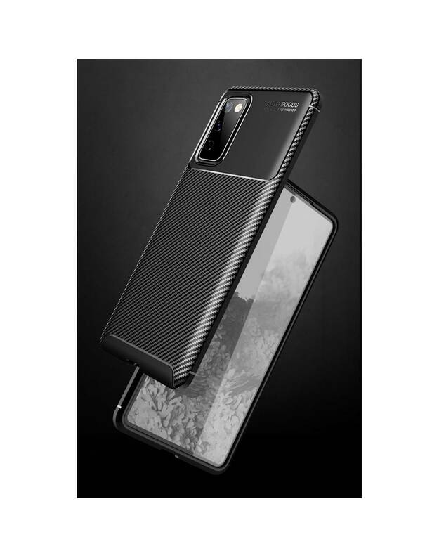 Dėklas SAMSUNG GALAXY S20 FE / S20 LITE Armored Shockproof Carbon Fiber juodas