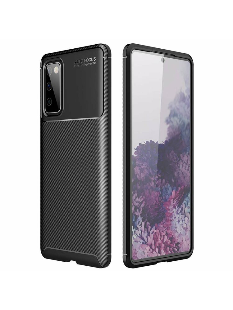 Dėklas SAMSUNG GALAXY S20 FE / S20 LITE Armored Shockproof Carbon Fiber juodas