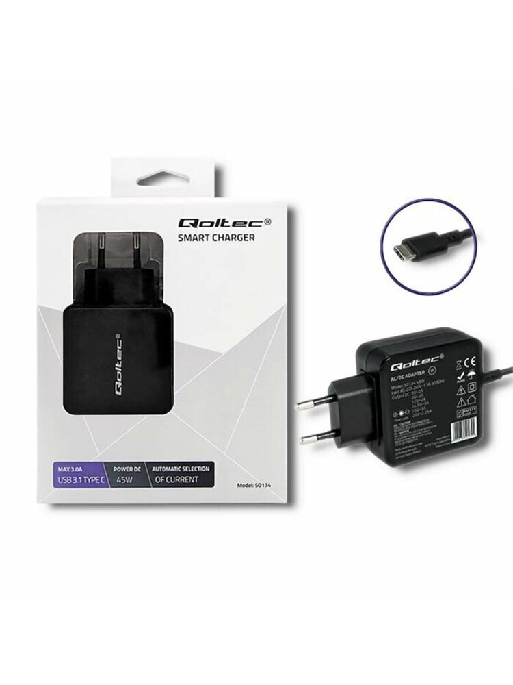Adapteris Qoltec AC adapter 45W | 20V | 2.25A | USB C