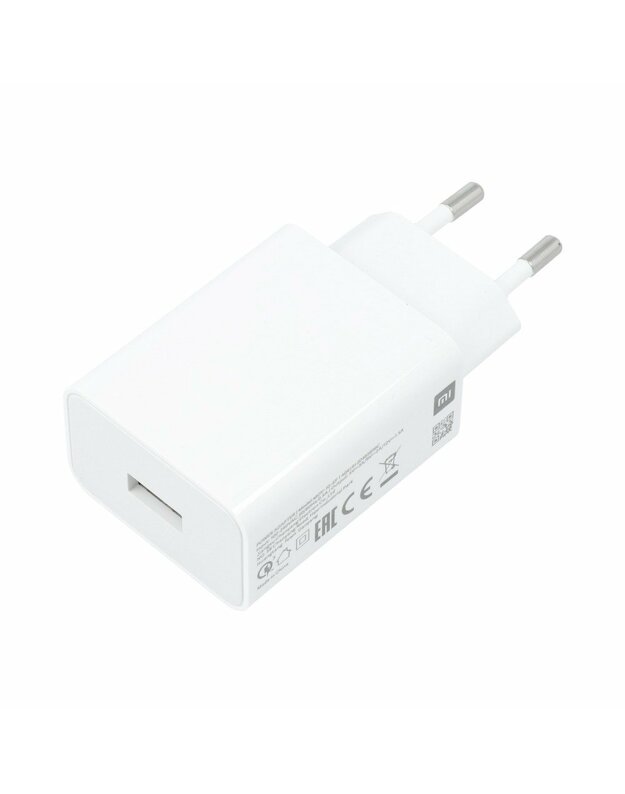 Originalus sieninis įkroviklis „Xiaomi MDY-09-EW“ (tik galva) Greitas įkroviklis 2A, baltos spalvos
