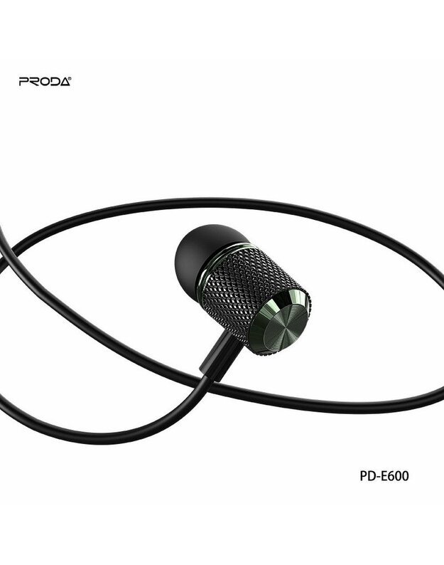 REMAX „Proda“ ausinių stereofoninis lizdas 3,5 mm PD-E600 juodas