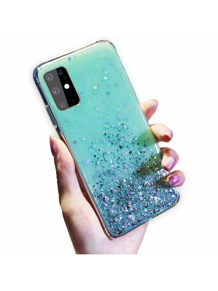  Dėklas SAMSUNG GALAXY A21S Glitter Sequins Glue Glitter Case mint