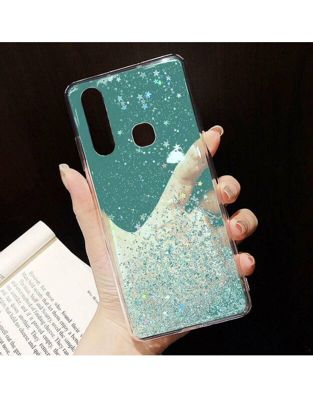  Dėklas SAMSUNG GALAXY A21S Glitter Sequins Glue Glitter Case mint