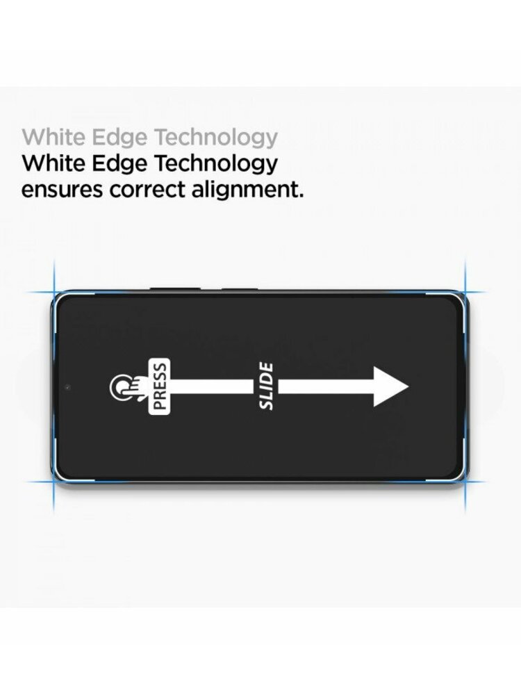 Juodas apsauginis grūdintas stiklas Xiaomi Redmi Note 10/10S telefonui "Spigen Glas.TR Slim"