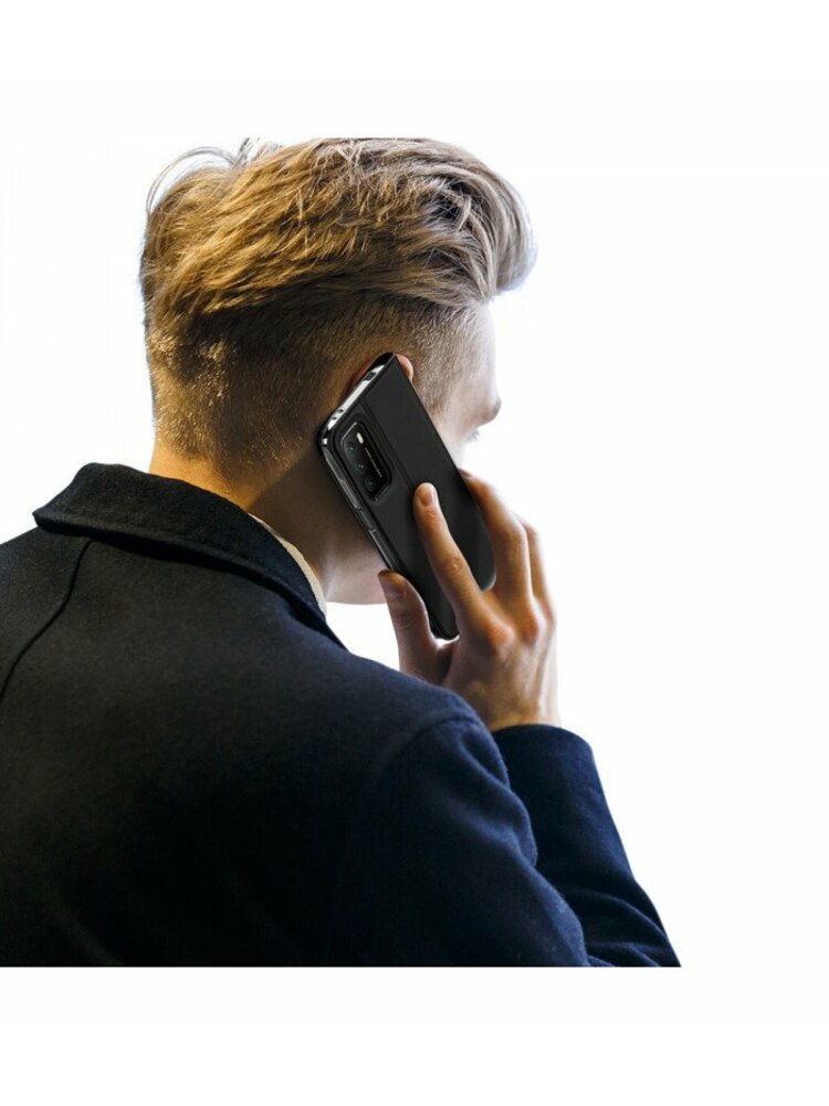 Juodas atverčiamas dėklas Xiaomi Redmi 9T telefonui "Dux Ducis Skin Pro"