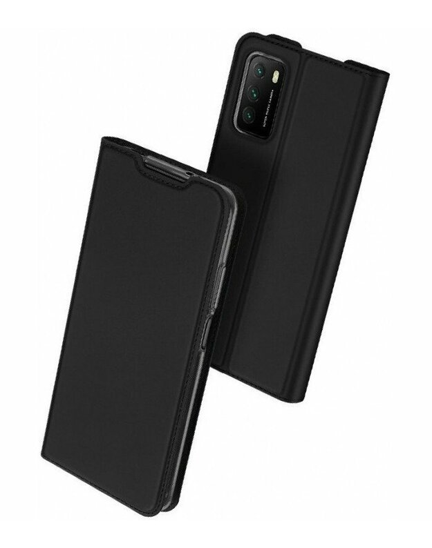 Juodas atverčiamas dėklas Xiaomi Redmi 9T telefonui "Dux Ducis Skin Pro"