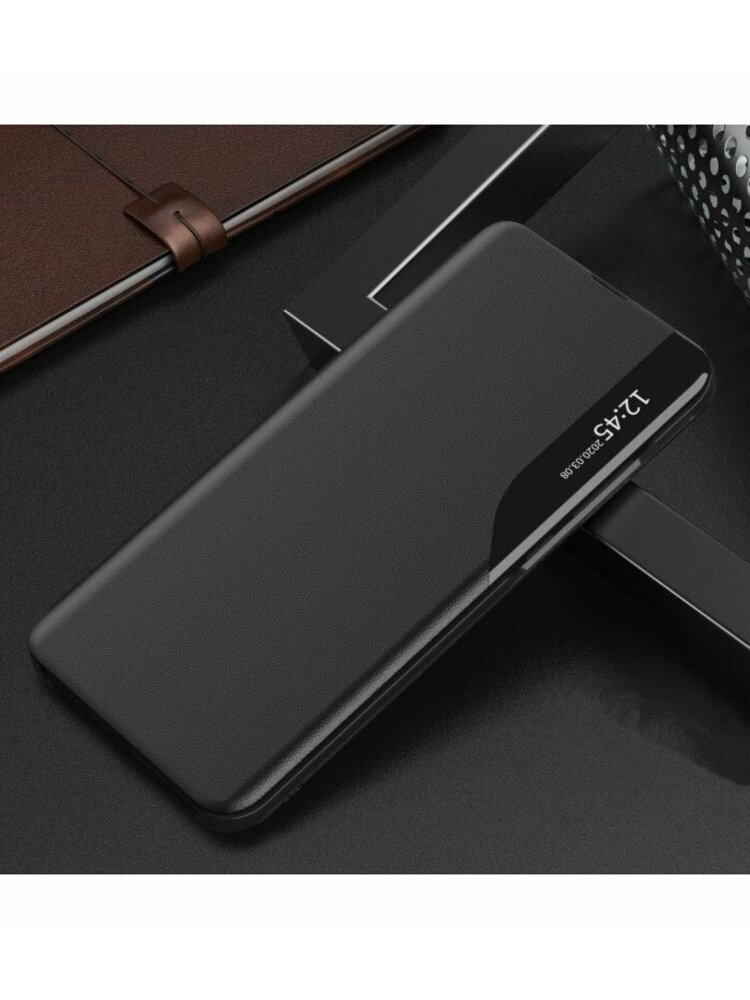 Juodas atverčiamas dėklas Xiaomi Redmi Note 9T 5G telefonui "Tech-protect Smart View"