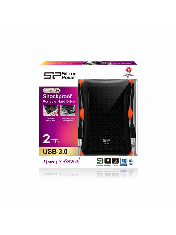 Silicon Power Armor A30 2TB 2,5 ", USB 3.1, juoda