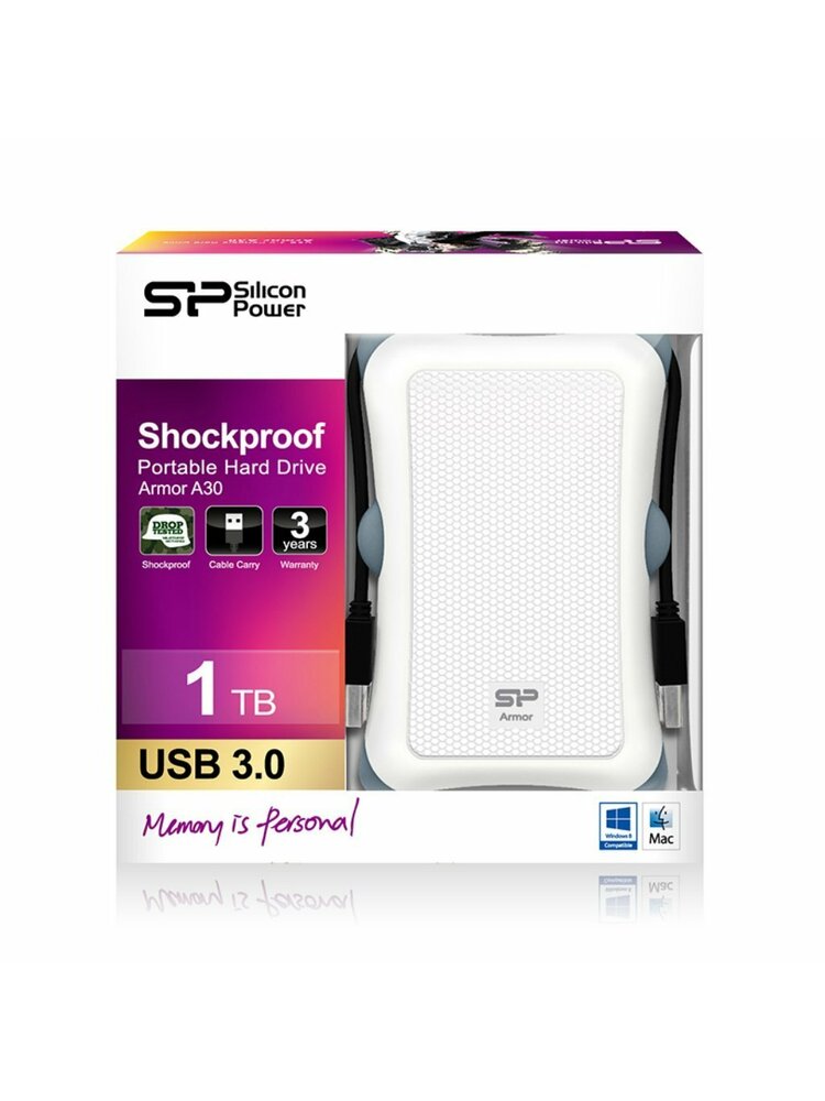 Silicon Power Armor A30 1TB 2.5 ", USB 3.1, balta