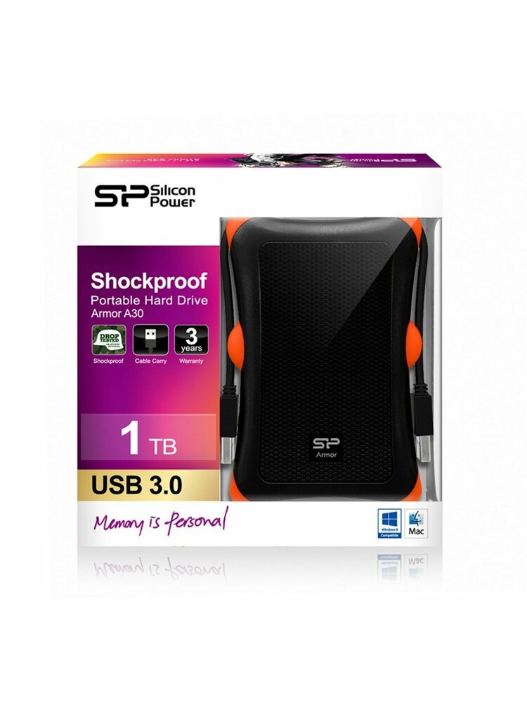 Silicon Power Armor A30 1TB 2,5 ", USB 3.1, juoda