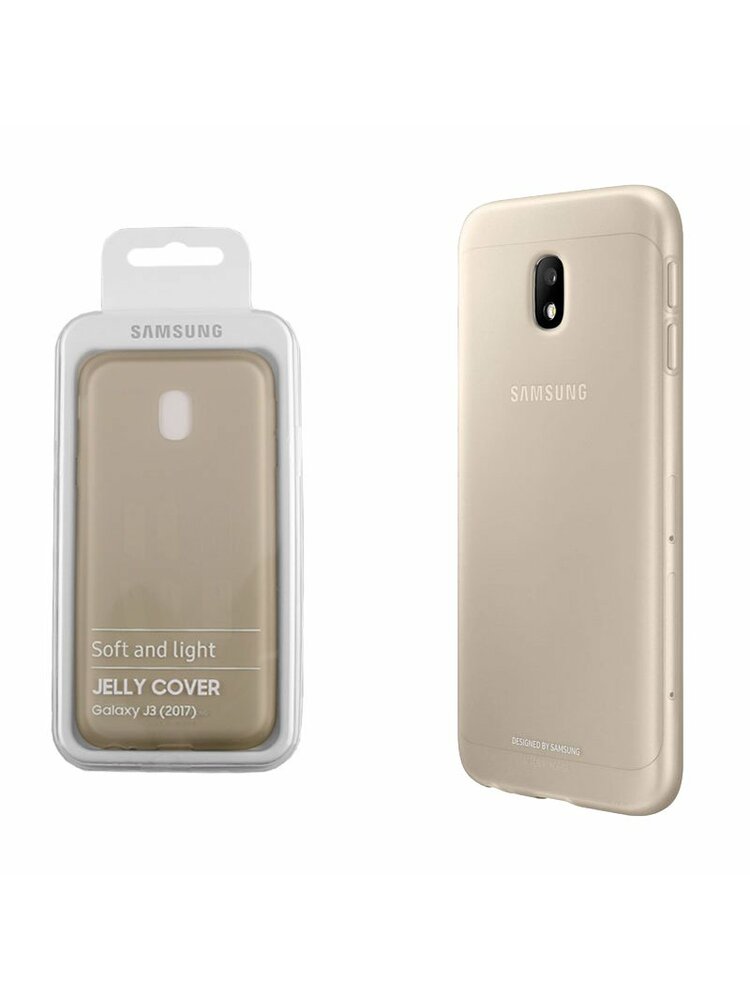 Dėklas Originalus Jelly Cover Samsung J330 J3 2017 Aukso Spalvos