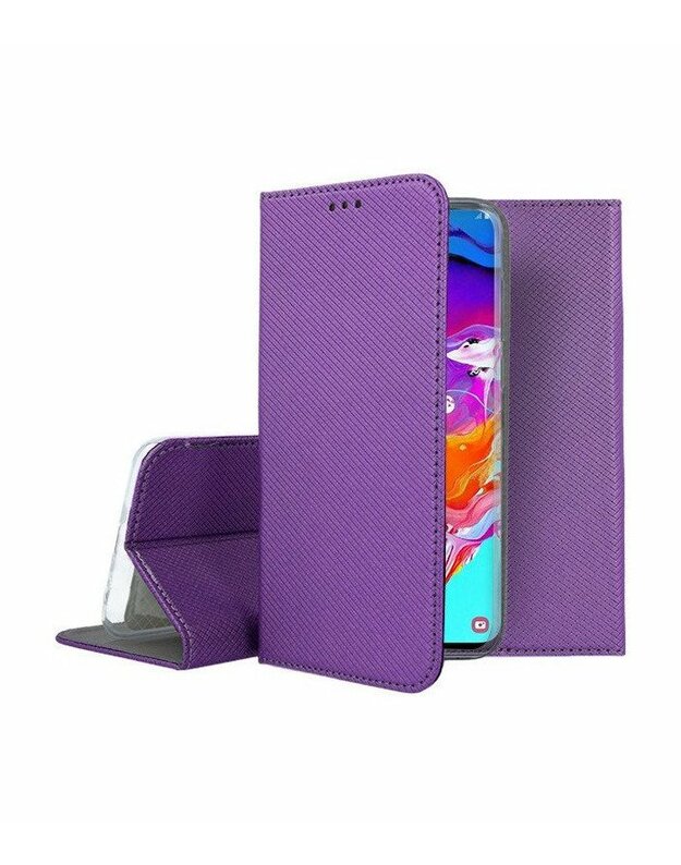 „Samsung SM-A705 Galaxy A70 Smart“ knyga, magnetas, apsauginiai dangteliai, violetinė