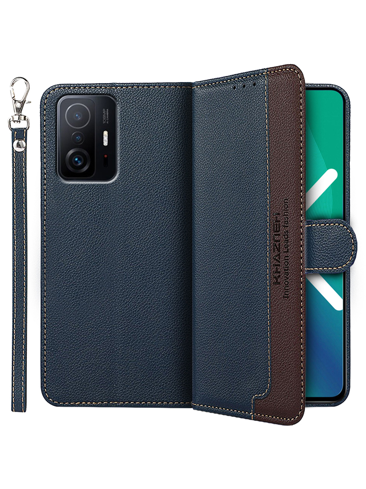 KHAZNEH Dual Color case for Xiaomi 11T/11T Pro, Blue / Brown